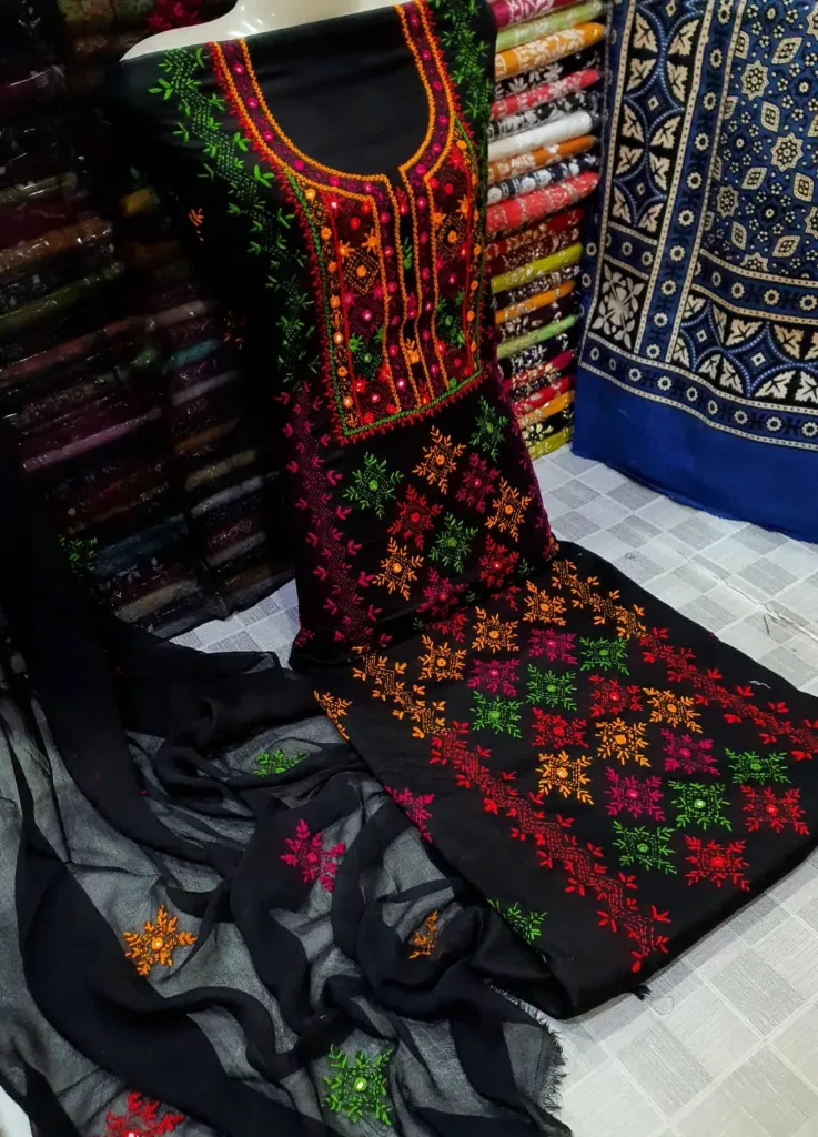 Handmade Afghani tanka+mirror work collection 3pc souit