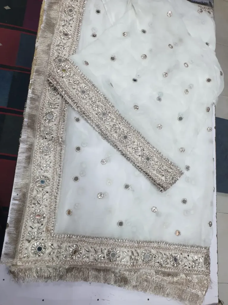 New design tipical gota sheshahand work pk bemar safoon fabric 2piece shirt dupatta dyeable