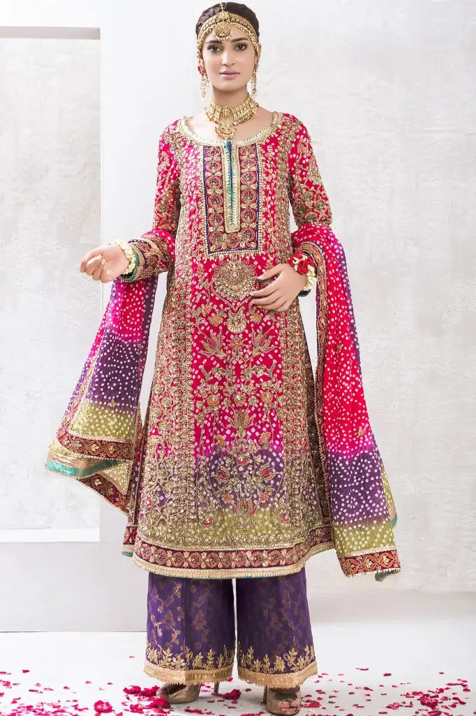 Chunri Silk Salwar Kameez Pakistani Wedding Dresses