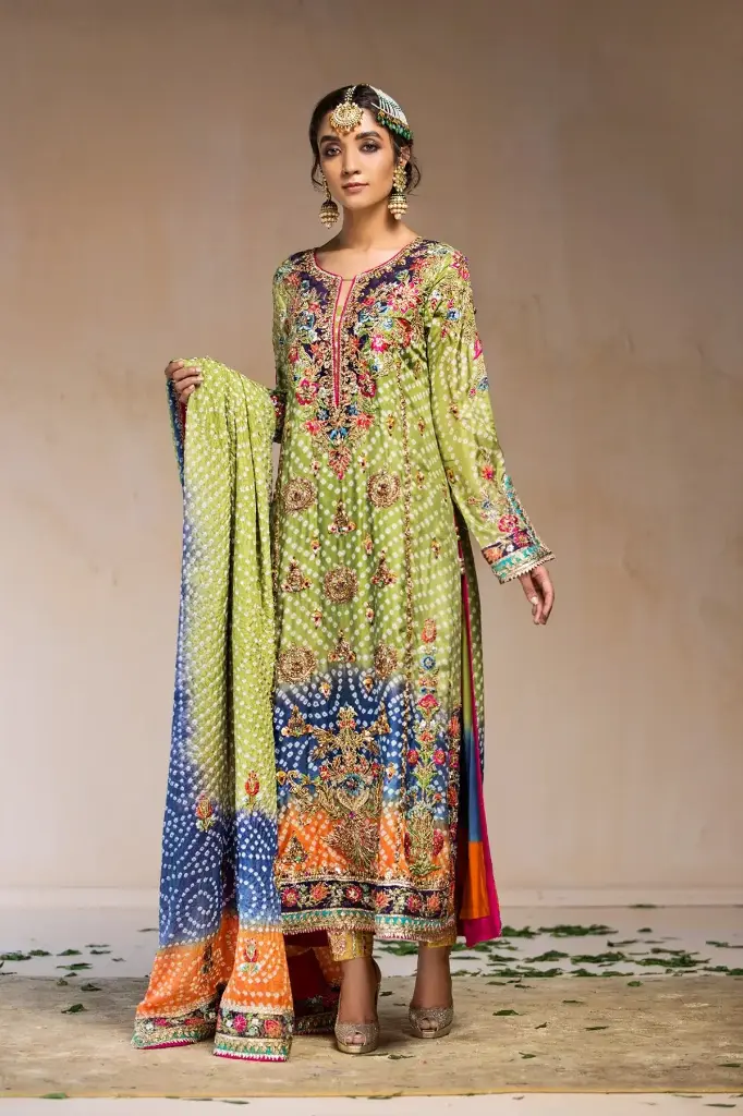 Chunri Silk Salwar Kameez Pakistani Wedding Dress 3