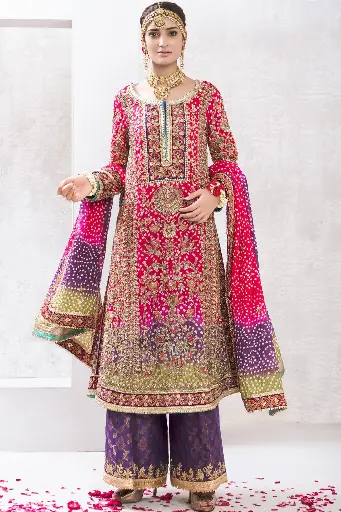 Chunri Silk Salwar Kameez Pakistani Wedding Dresses