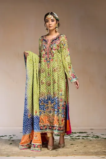 Chunri Silk Salwar Kameez Pakistani Wedding Dress 3