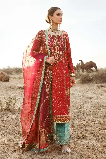 Chunri Silk Salwar Kameez Pakistani Wedding Dress 4